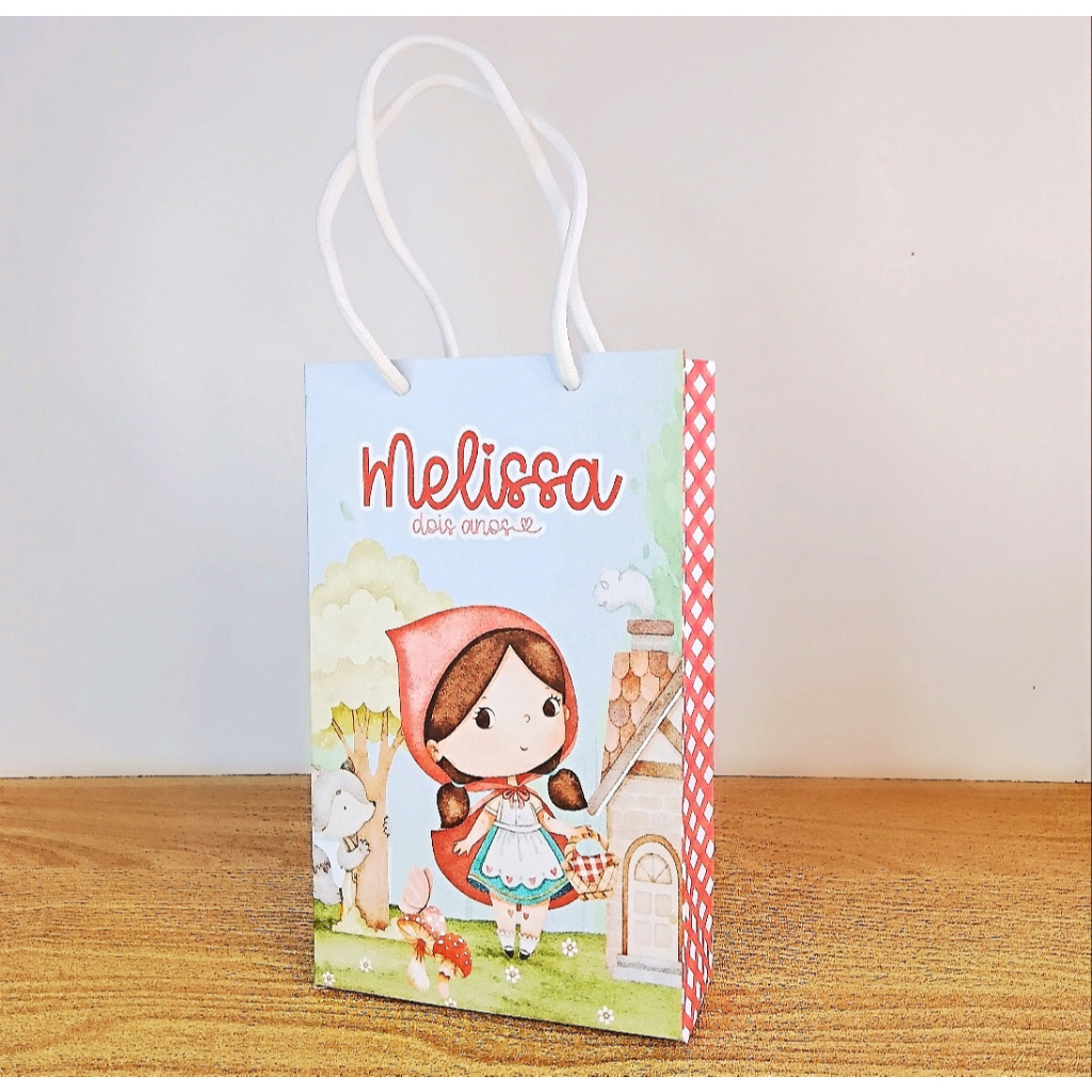 Sacolinhas Personalizada Chapeuzinho Vermelho -  Lembrancinha para Festa  - Aniversário - Mimos Personalizados
