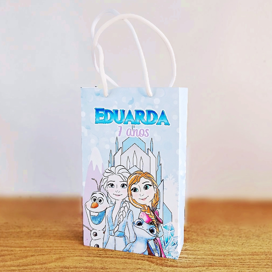 Sacolinha Personalizada  Frozen - Festa infantil - Lembrancinha Aniversário Frozen - Mimos  Frozen Aquarela