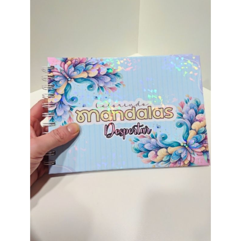 Livro de Colorir Capa Dura Holográfica Mandalas| Livro de Colorir Personalizado Mandalas