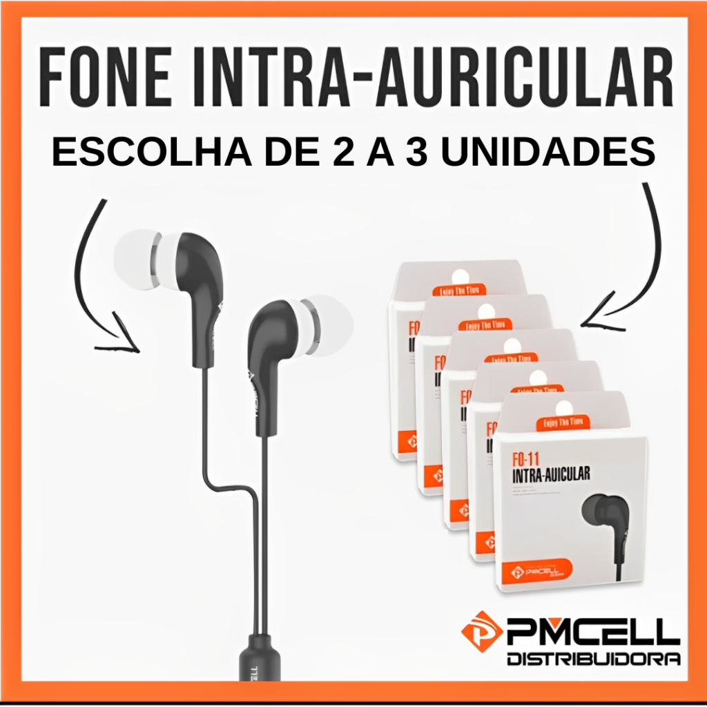 Kit Fone de Ouvido | Fio | Pmcell F011 | Ótima Qualidade de Som Microfone Prático o Melhor — R$ 20,99 em Shopee