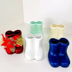 Botinhas de Cerâmica Decoração de Festa Infantil Chá Revelação Diversas Cores - BOTINHA