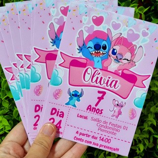Kit  Convites para aniversário TEMA Stitch personalizados / FAZEMOS QUALQUER TEMA em Oferta na Shopee