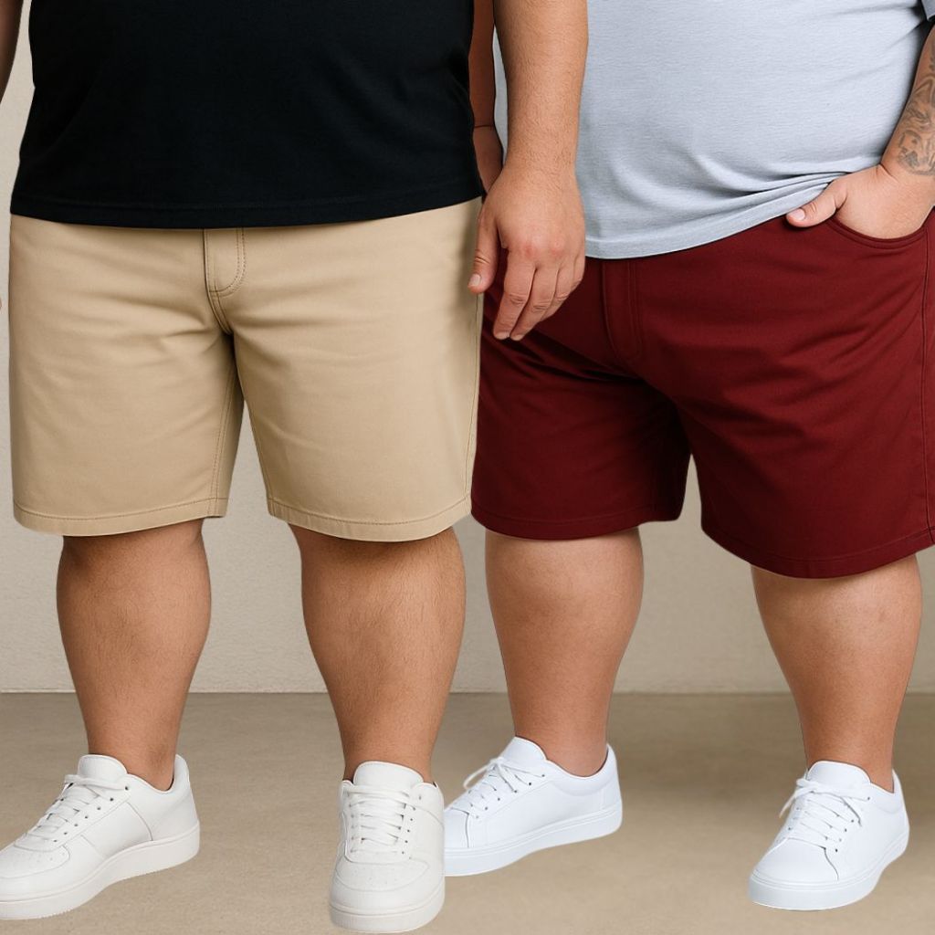 Kit 2 Bermudas Sarja Masculina Plus Size 60 ao 66 Extra Grande em Oferta na Shopee