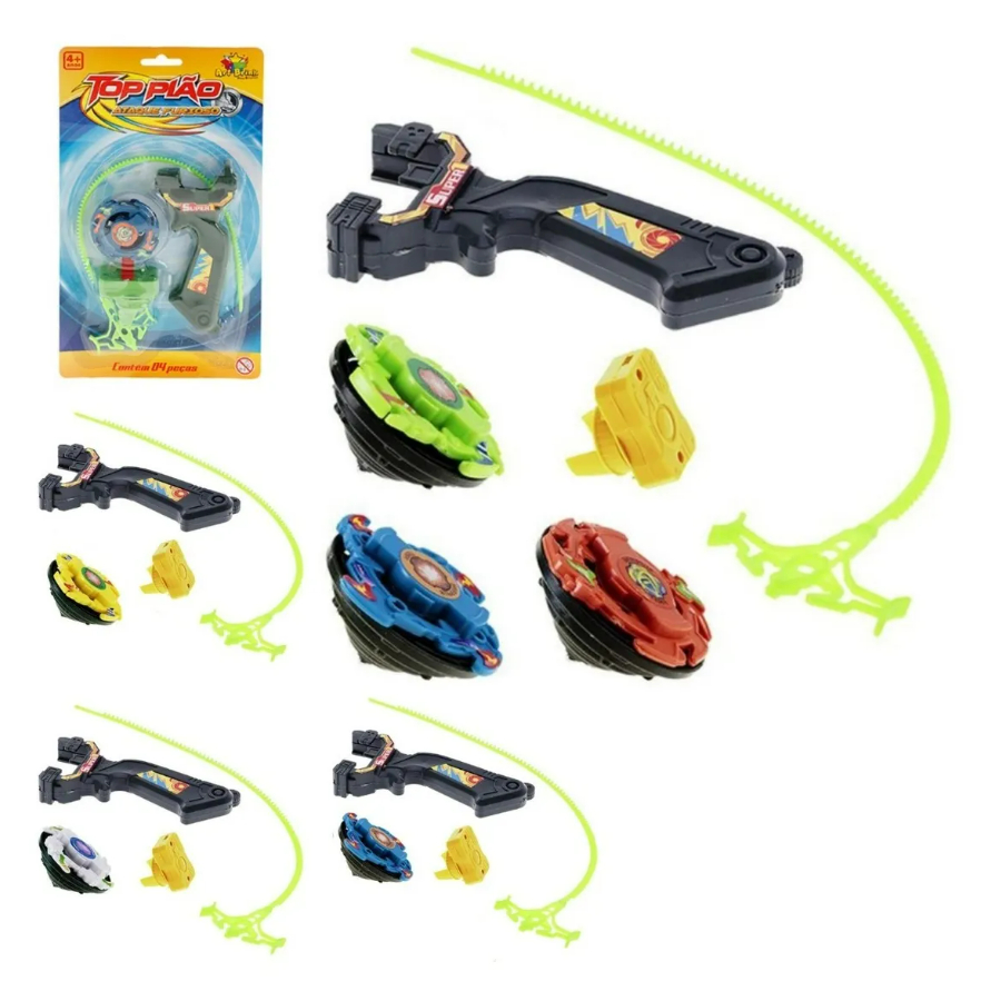 Pião Tipo Beyblade com Lançador Brinquedo Infantil