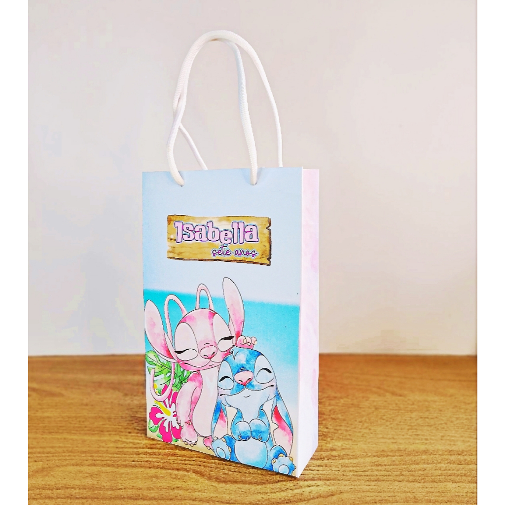 Sacolinha Stitch Personalizada - Lembrancinha para Festa Stitch - Aniversário - Mimos Surpresa - Saquinho - Bolsinha