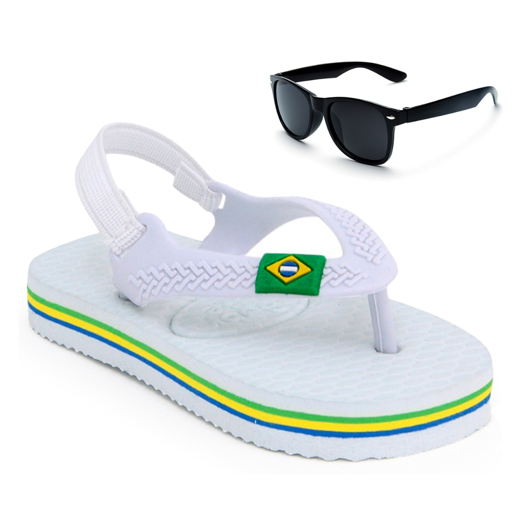 Kit Chinelo Infantil Bebê Menino Com Elástico + Óculos Infantil em Oferta na Shopee