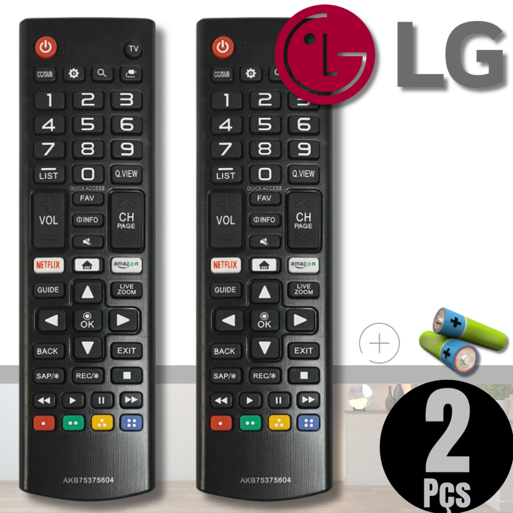 Kit 2 Controle Remoto Compatível TV LG Smart LCD LED HDTV UHD OLED 3D 4K