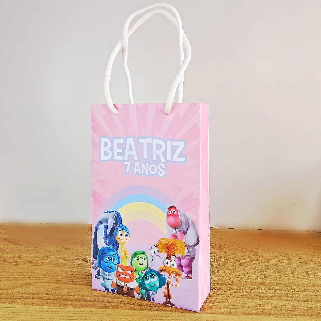 Sacolinha Personalizada Divertidamente - Lembrancinha para Festa  Divertidamente - Bolsinha Surpresa - Aniversário