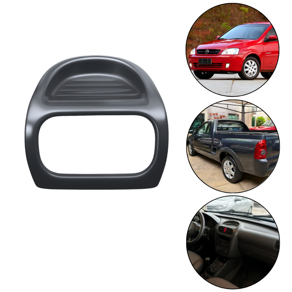 Moldura Painel Capa Central Difusor Acessorio Automotivo Corsa Montana Plastico ABS Cor Cinza