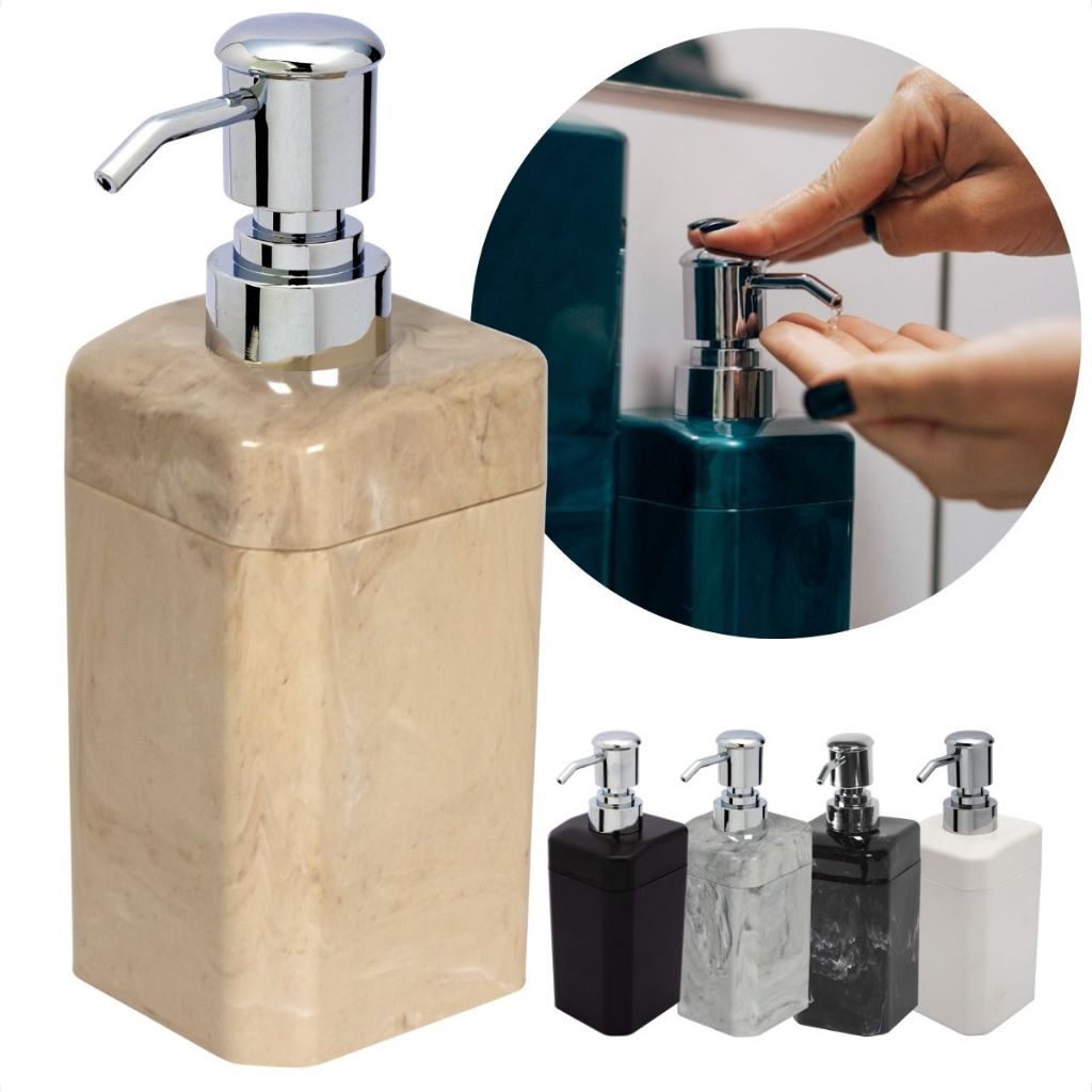 Porta Sabonete Líquido Com Fixação Adesiva e Válvula Dosadora em Oferta na Shopee