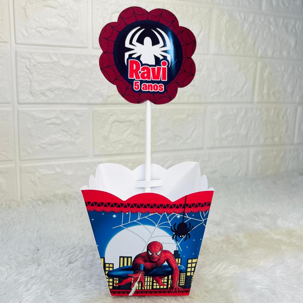 Centro de mesa / Cachepô personalizado - HOMEM ARANHA - TAMANHO P (DESMONTADO)  decoração para aniversário