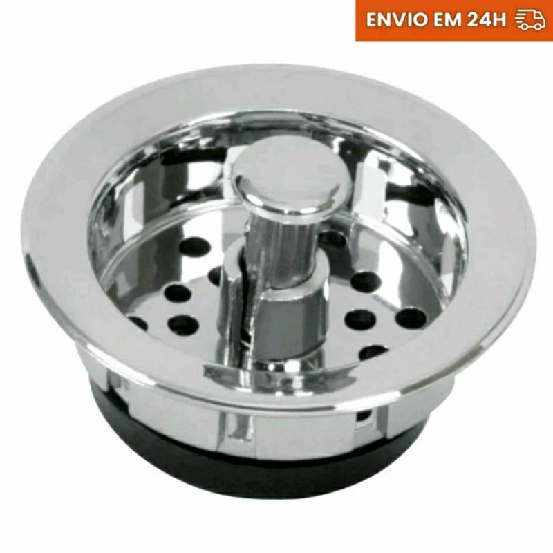 Cestinha Ralo de Pia de Cozinha 6cm Válvula Americana Cesto Cromado ABS em Oferta na Shopee