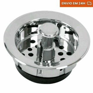 Cestinha Ralo de Pia de Cozinha 6cm Válvula Americana Cesto Cromado ABS em Oferta na Shopee