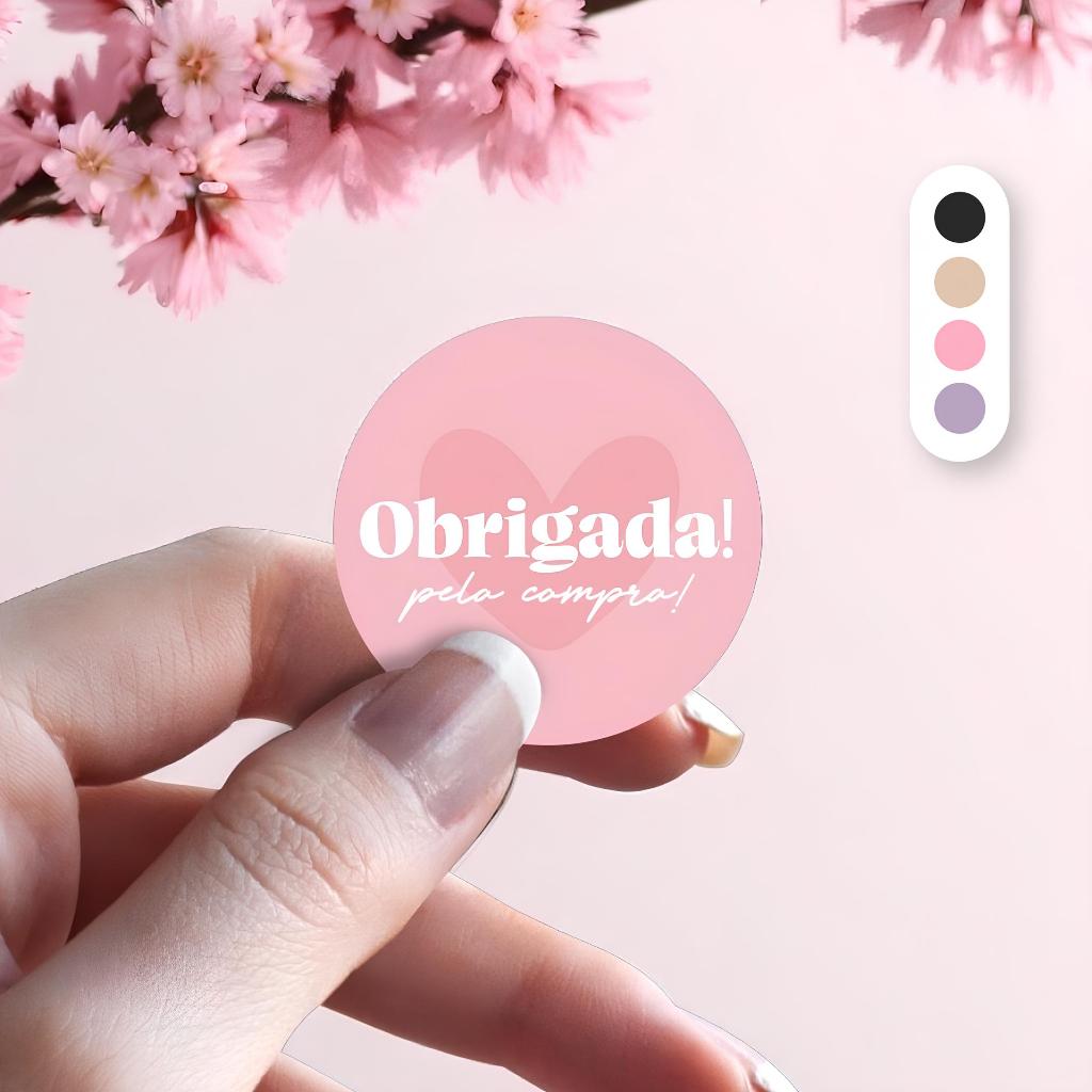 Adesivo para embalagem 3x3 redondo etiqueta obrigada pela compra - para seda caixa em Oferta na Shopee