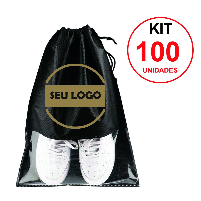 100 Unidades Sacos Com Visor Para Calçados Personalizados