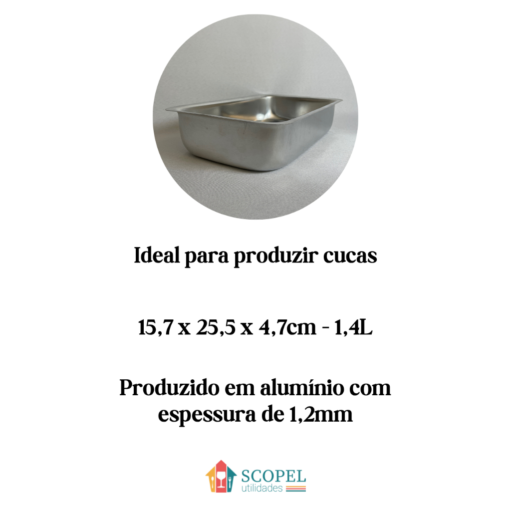 Jogo / Conjunto com 6 Formas de Cuca 1,4lts - 15,7 x 25,5 x 4,7cm - Alumínio Vissotex