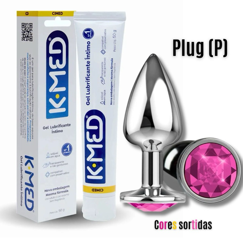 Kit Lubrificante Kmed 50g + Plug Anal P - Sex Shop em Oferta na Shopee