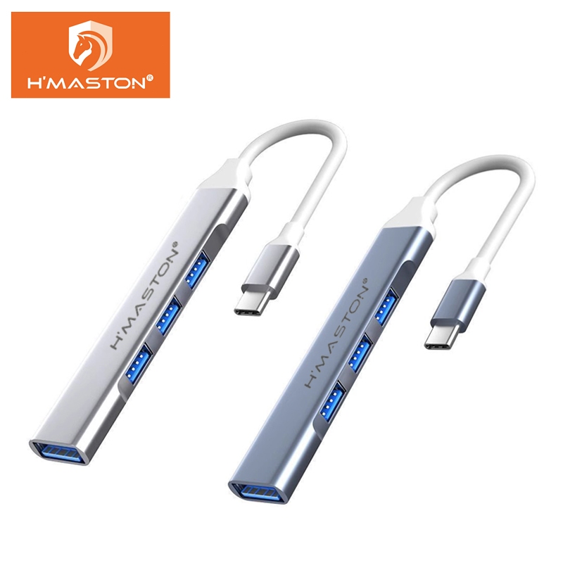 Electro Nest USB 3.0 Hub USB Type-C Otg de Alta Velocidade de 4 Portas 5 Gbps 4 em 1 Zhq-24