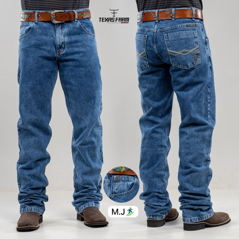 calça country masculina Texas farm, calça country ariat algodão grosso peão montaria em Oferta na Shopee