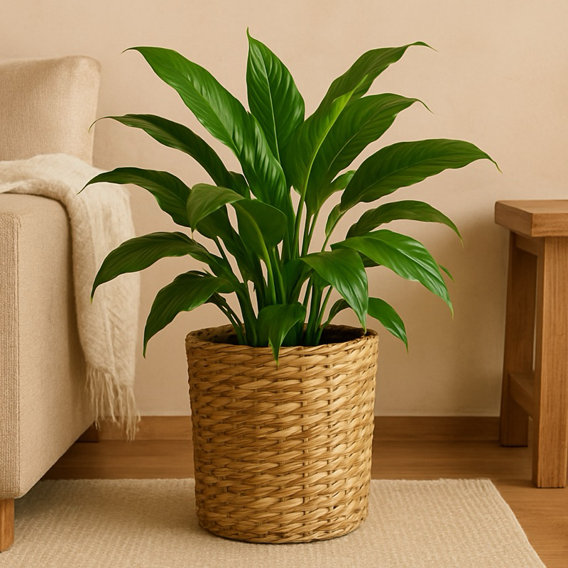 Cachepô de Taboa Natural Artesanal – Decoração Rústica para Plantas | Feito à Mão e Sustentável