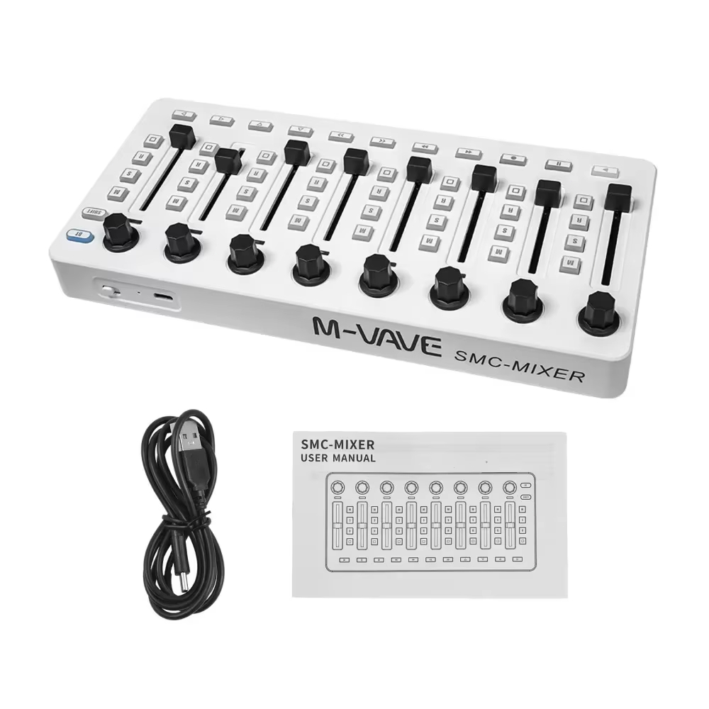M-VAVE SMC-Mixer Console de mixagem com controlador MIDI sem fio Conexão BT Controlador USB Mixer para a maioria dos