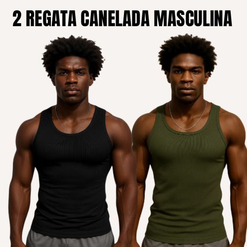 Kit 2 Regata Academia Masculina Modelo Americano Canelada Básica