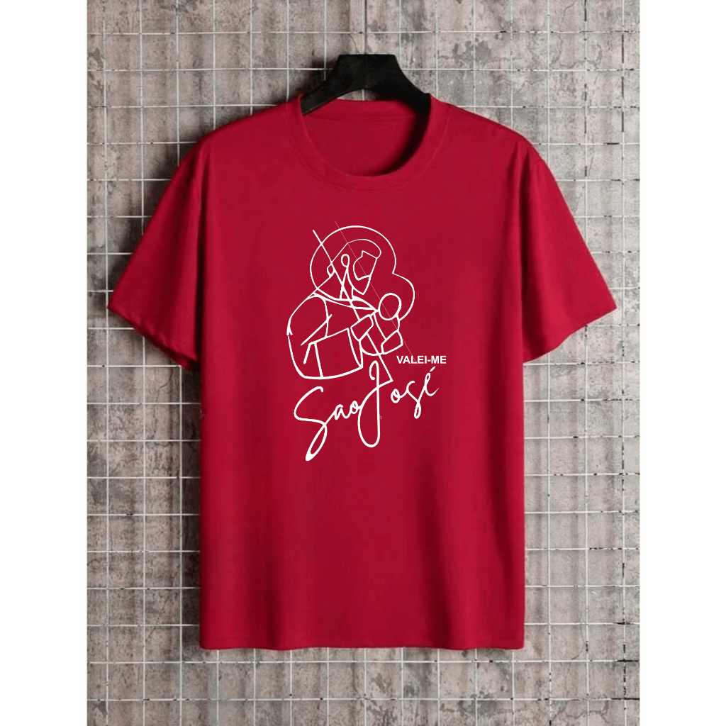 Camiseta UNISSEX 100% Algodão VALEI-ME SÃO JOSÉ em Oferta na Shopee