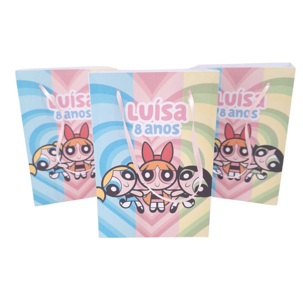 Sacolinha Personalizada Meninas Super Poderosas Lembrancinhas Aniversário Decoração Sacola Surpresa