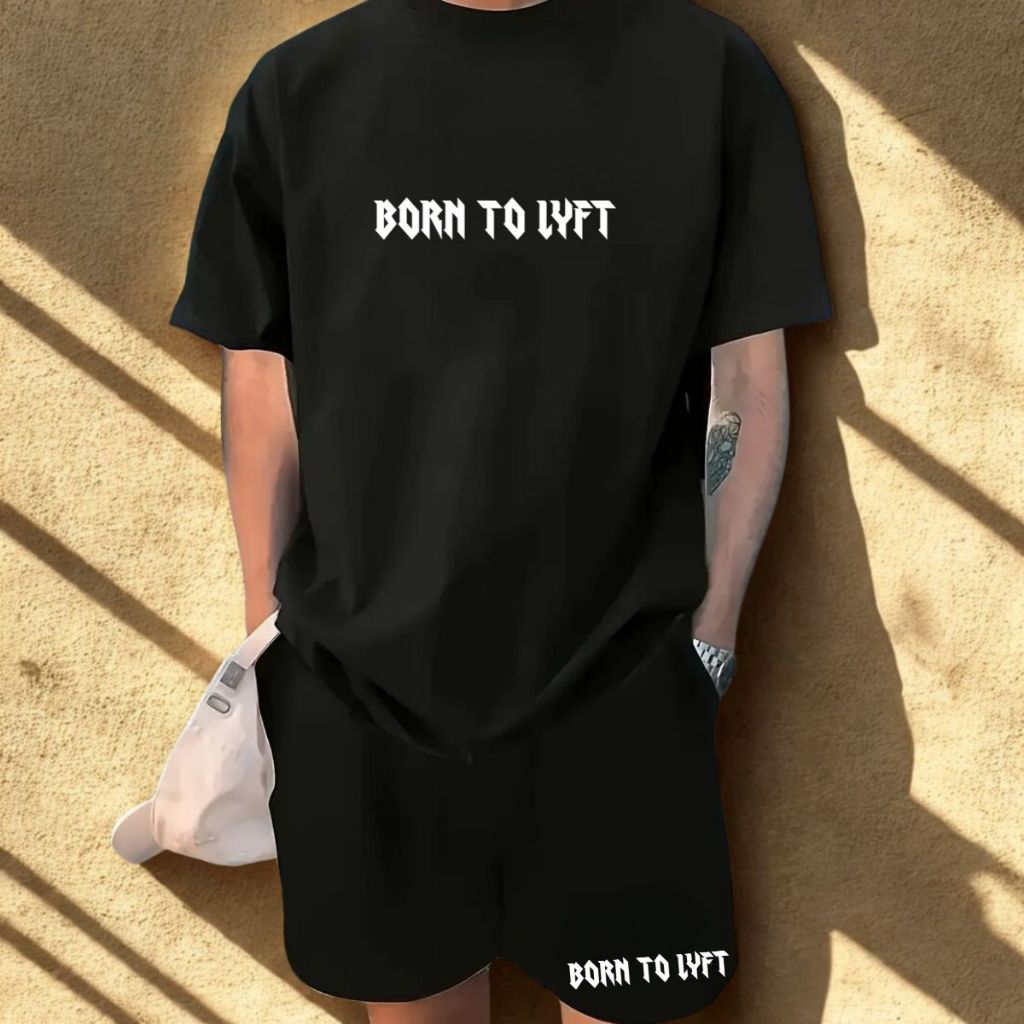 Conjunto Camiseta Básica E Short Moletom Streetwear Lançamento Moda Academia