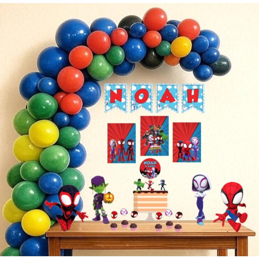 ENVIO RÁPIDO | Kit Festa Homem Aranha e os Amigos | Lembrancinha Homem Aranha | Personalizados Homem Aranha