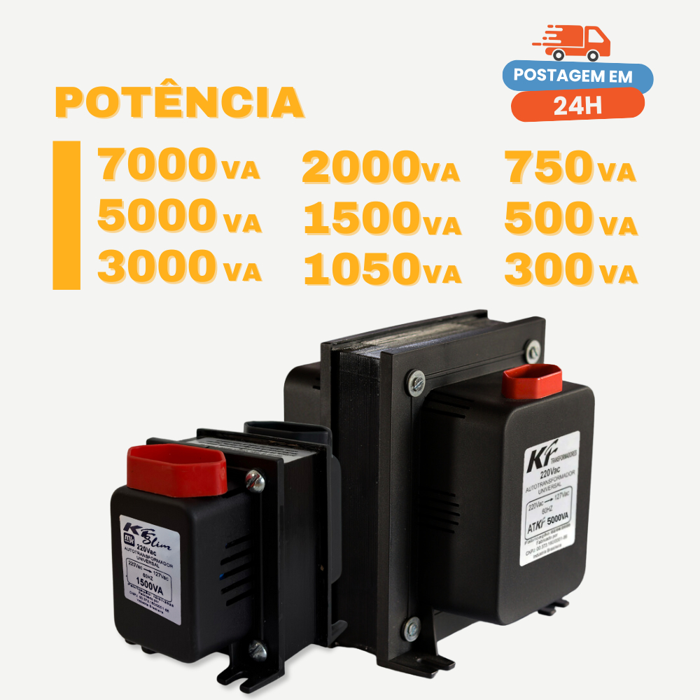 Auto Transformador 7000va 3000va 2000va 1500va 1050va 750va 500va 300va Bivolt 110v e 220v KF em Oferta na Shopee