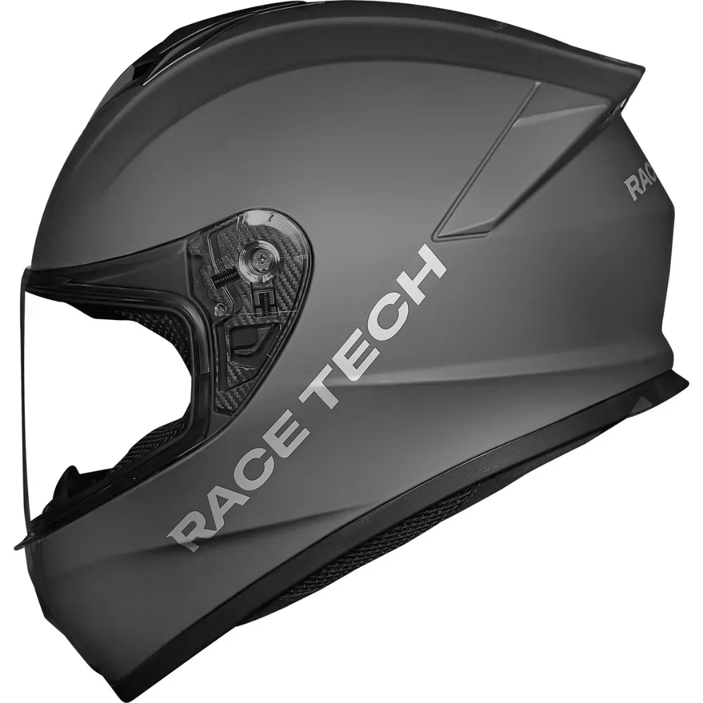 CAPACETE MASCULINO INTEGRAL FECHADO ESPORTIVO SPOILER MOTO MOTOQUEIRO MOTOCICLISTA RACETECH HIT MONOCOLOR TITANIUM FOSCO