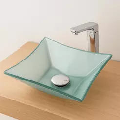 Cuba de vidro Quadrada para banheiro Pia Lavabo Lávatorio 31x31cm e 34x34cm