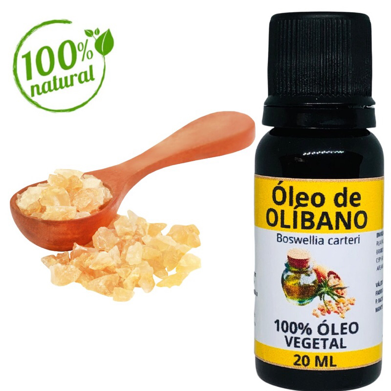 Óleo essencial de Olíbano 20ml Puro - Aromatizador, Massagem, Aromaterapia, Clareador Manchas