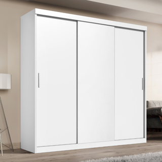 Guarda Roupa Casal Tonielque Paris 3 Portas de Correr 2 Gavetas em Oferta na Shopee