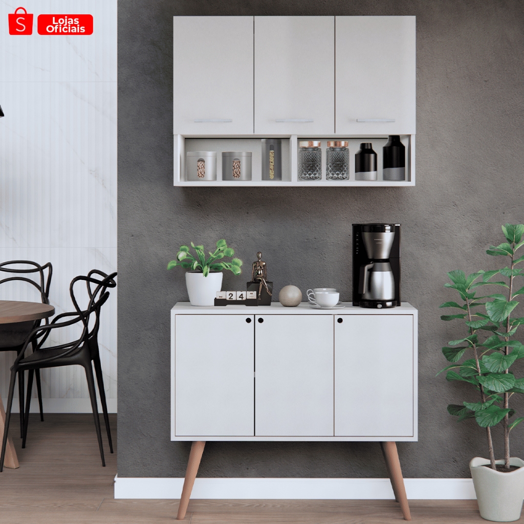 Kit Cozinha Completa Modulada Compacta 2 Peças Multiuso Envio Imediato - Móveis Bonatto em Oferta na Shopee