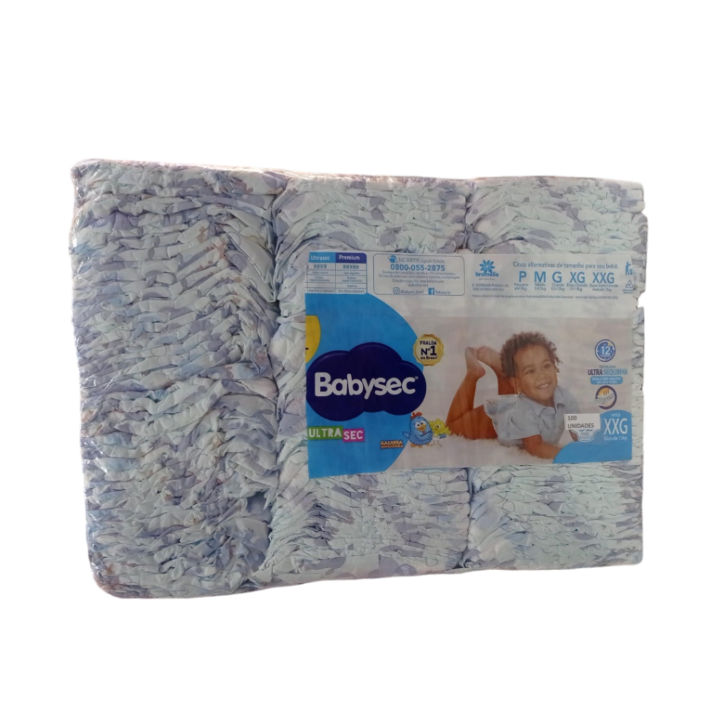 Babysec Ultrasec Fralda Descartável - 100 Unidades - Pacotão Econômico em Oferta na Shopee