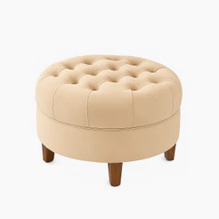 Puff Redondo Capitonê Amsterdã Decorativo Moderno Suede Para Sala Estar Quarto - AV