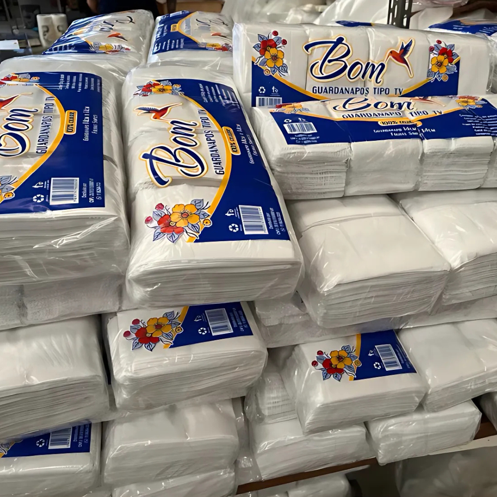 Kit 6500 Guardanapos Papel Tipo Tv Seda  Balcão Lanchonete Restaurante Padaria 14x14 Super Oferta