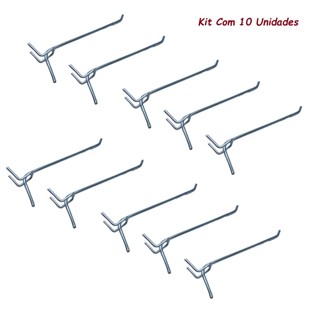 Kit 10 Ganchos de 10cm para Painel Organizador PegBoard Perfurado em Oferta na Shopee