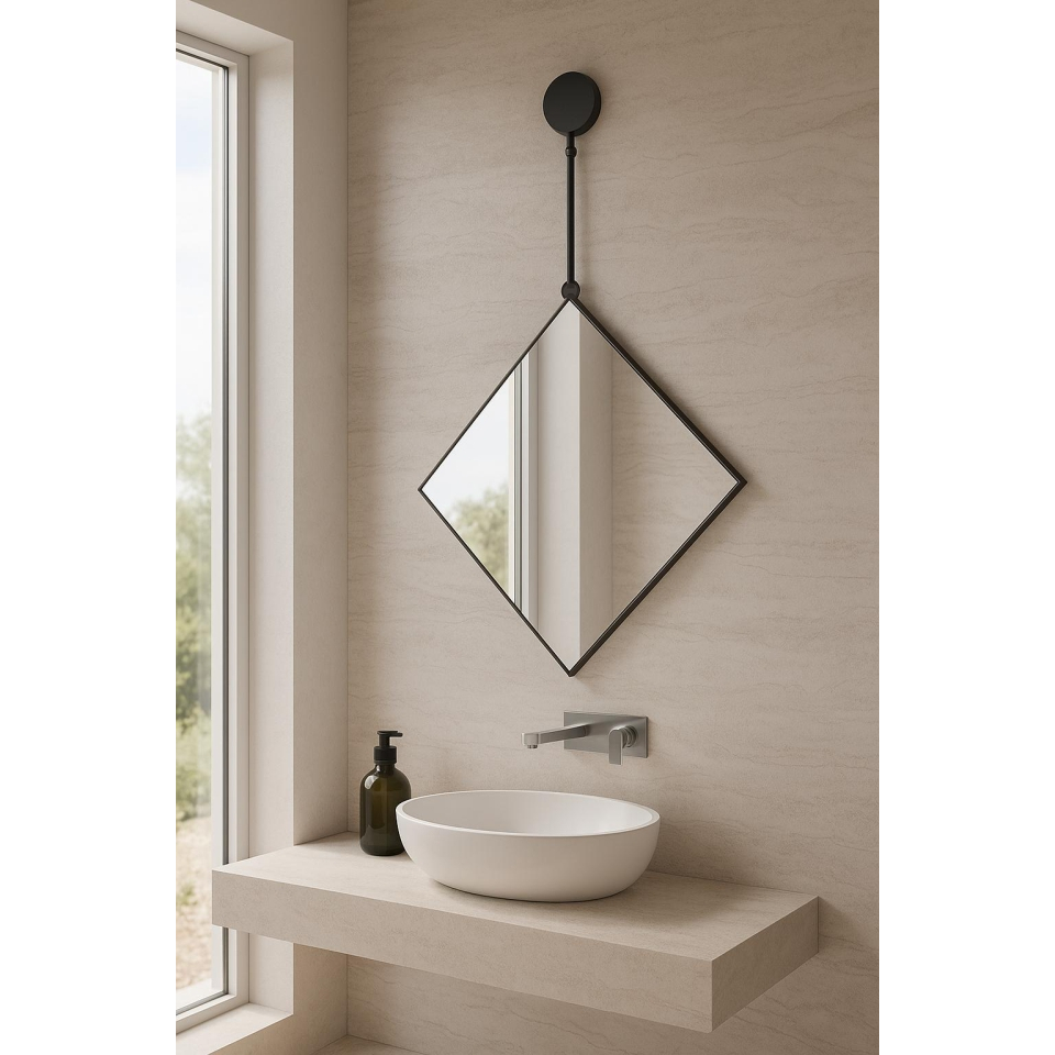 Espelho Decorativo Grande Para Banheiro Quarto Sala Pêndulo + Suporte Para Instalar