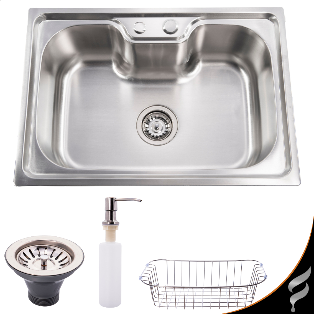 Cuba Para Cozinha Pia Gourmet Aço Inox 201 60x42cm Escovada Completa Com Acessórios Luxo