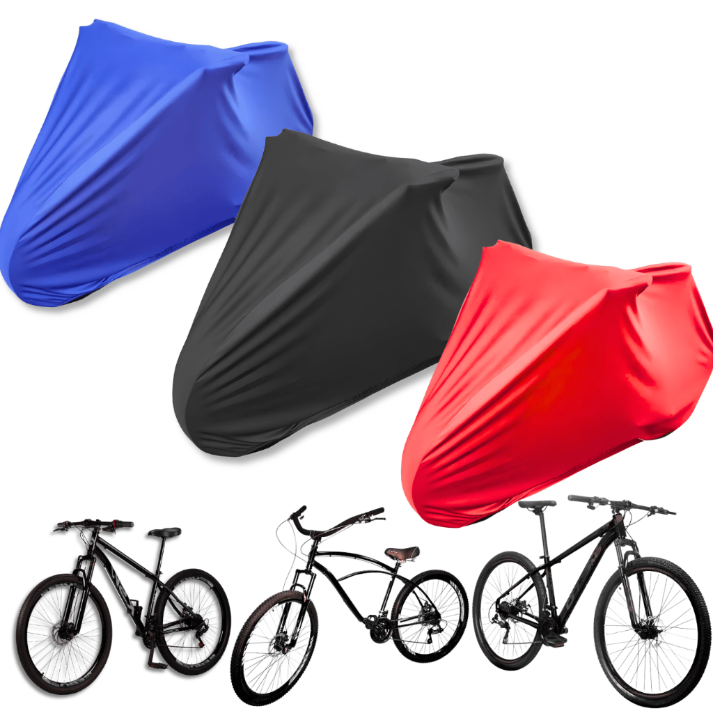 Capa Cobrir Bike em Tecido Helanca Lycra Malha Modelo Universal Bicicletas e Bike Até o Aro 29