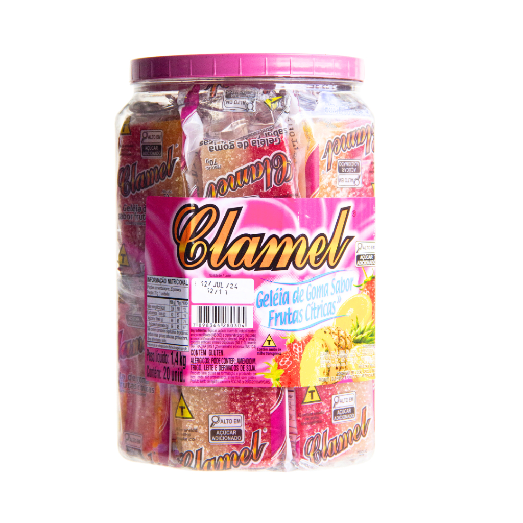 Doce Geléia de Goma Açucarada de Goma Embalada 1,4kg 20un Clamel em Oferta na Shopee