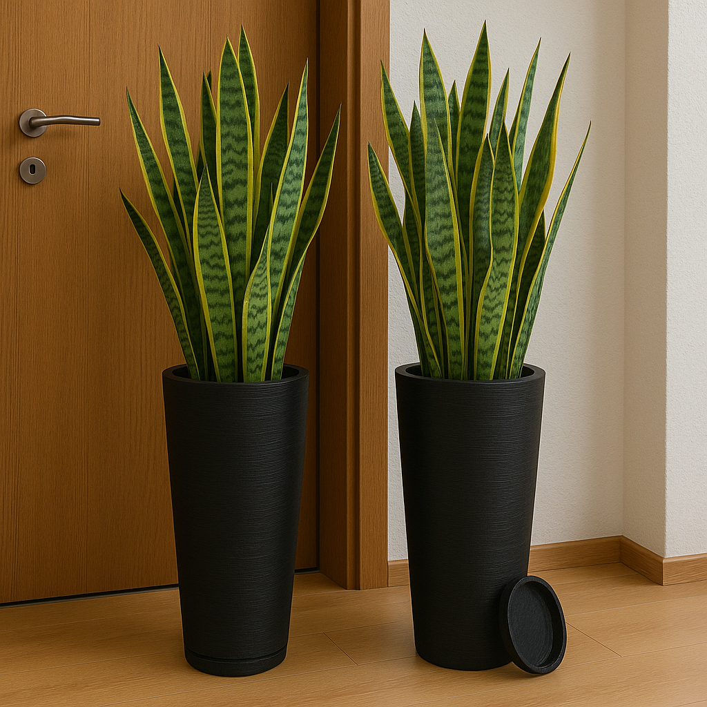 Kit 2 Vasos de Plantas Coluna Ibiza Escovada ou Marmorizada para plantas, áreas internas e externas 70 cm com prato em Oferta na Shopee