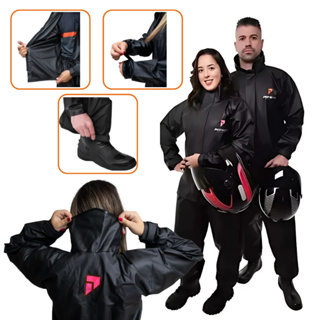 CONJUNTO CAPA DE CHUVA PIONEIRA COMBAT PVC CGOLA FEMININO 100% impermeavel em Oferta na Shopee