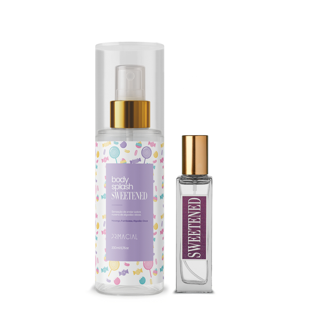 Kit Perfume 30ml e Body Splash 200ml SWEETENED by Primacial - Fragrância Floral com Notas de Morango e Framboesa