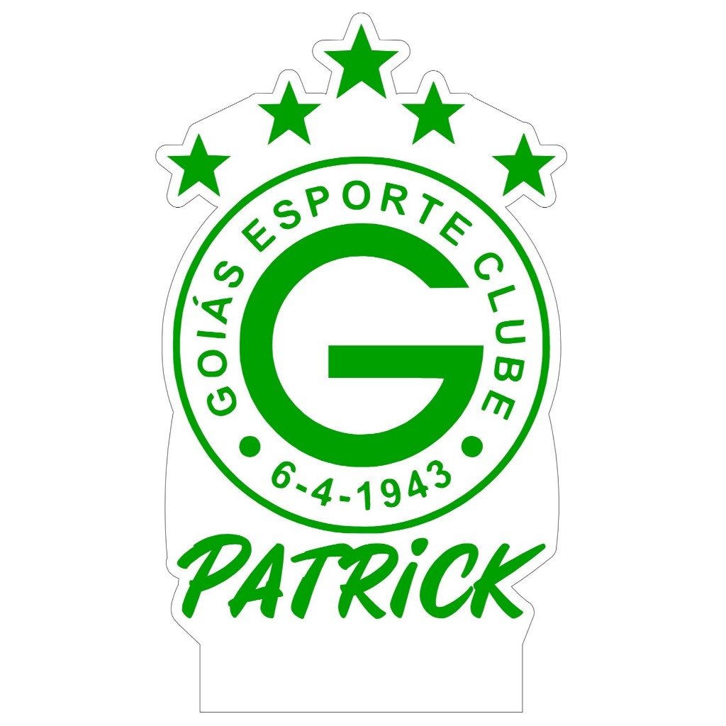 Luminaria GOIAS ESPORTE CLUBE personalizada para quarto em acrilico de 3mm com base de led RGB