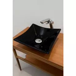 Cuba de vidro Retangular para banheiro Pia Lavabo Lávatorio 39cm