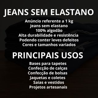 Kit 1kg retalhos Jeans grande SEM ELASTANO base de Tapetes,Bermudas, bolsas, sacolas|ENVIO IMEDIATO🪡 em Oferta na Shopee